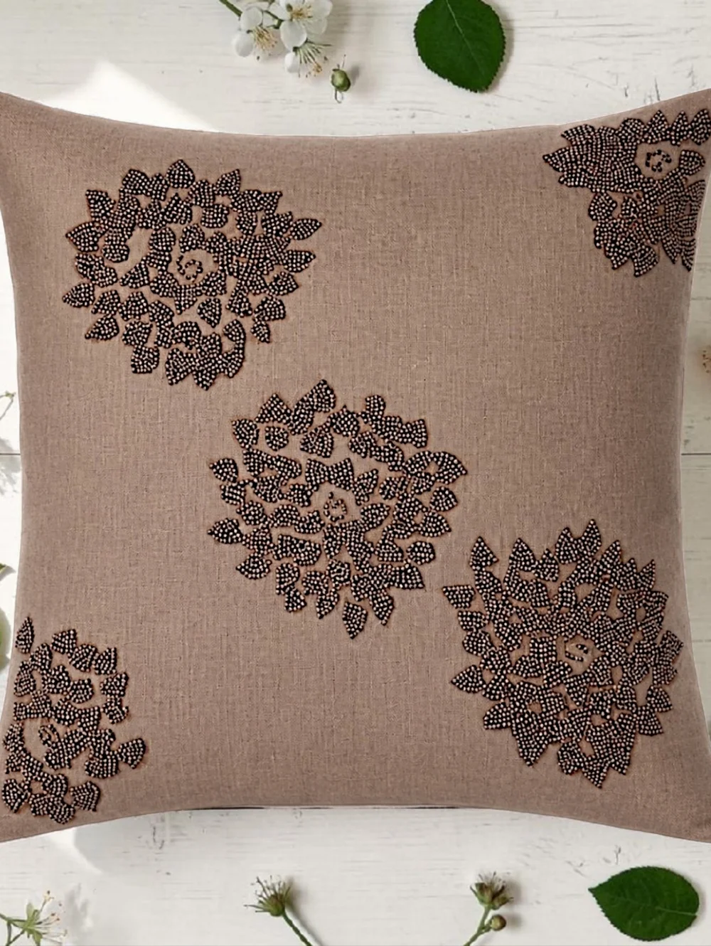 Pier 1 Imports Beaded Pillow Cover Square 17
